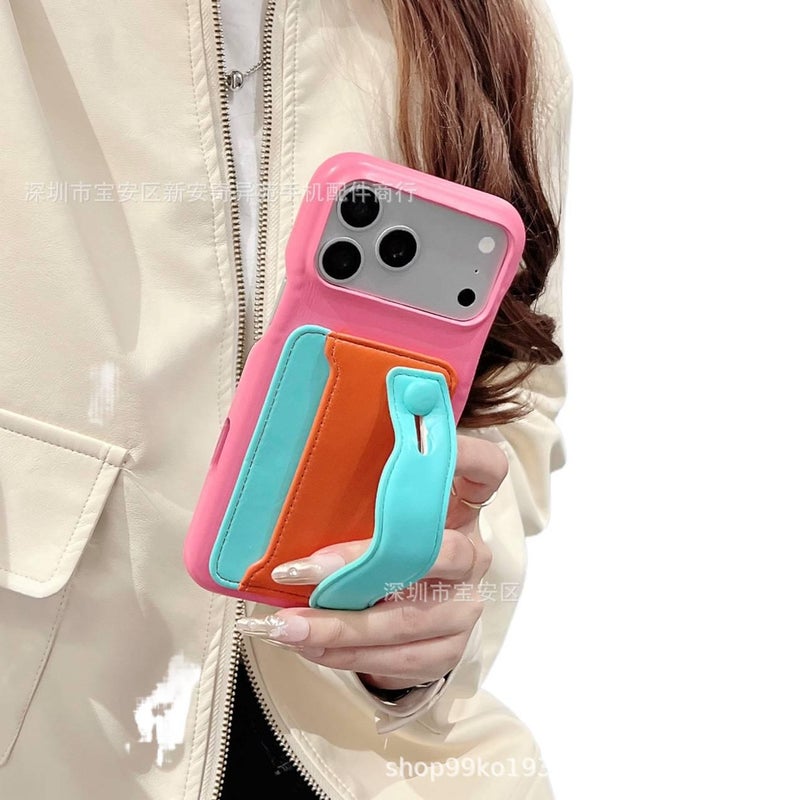 غطاء واقي | برتقالي | لـ iPhone 17 / 17 Air / 17 Pro / 17 Pro Max | حامل بطاقات | تباين الألوان - Image 1