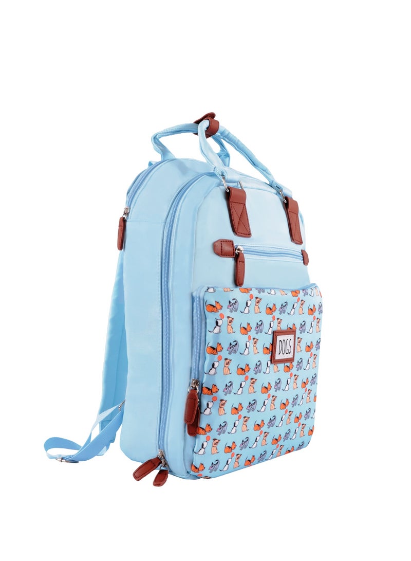 Biggdesign Dogs Anti Theft and Waterproof Laptop Backpack, Blue - Image 2