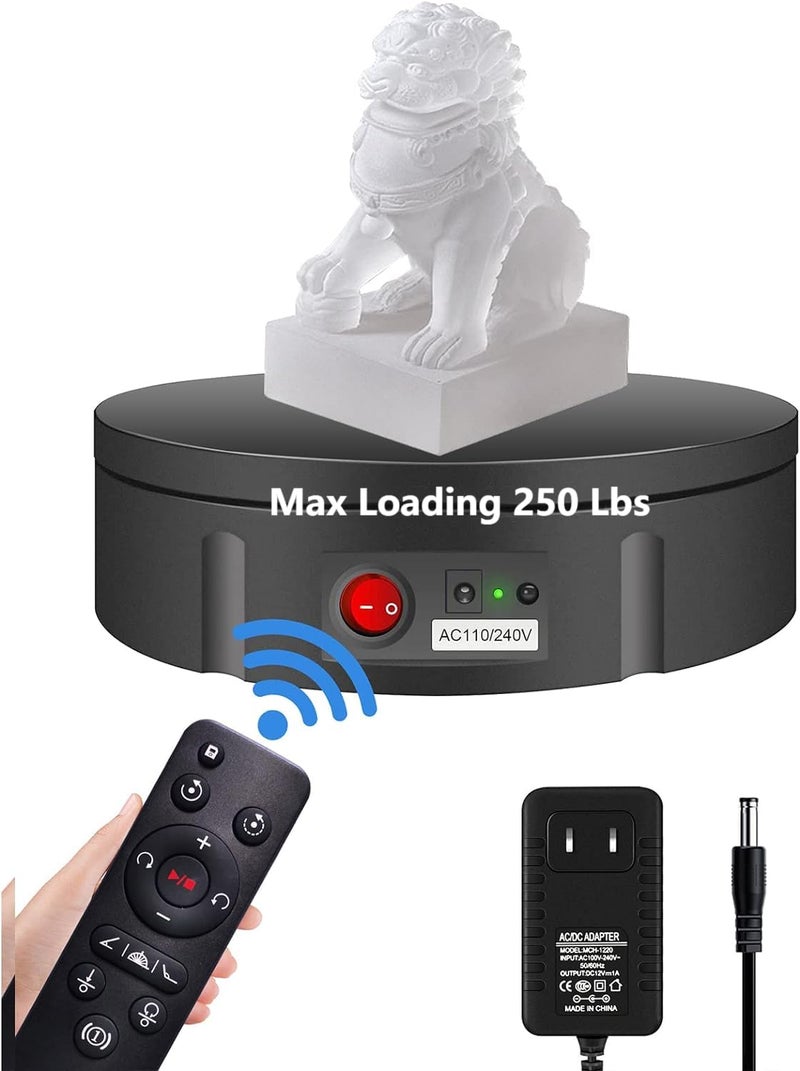 JAYEGT Motorized Rotating Display Stand 360 Degree Electric Rotating Turntable for Photography Products DisplayLive ShowRemote Control 5 Colors Backgrounds Black866inch 250Lbs LoadWired