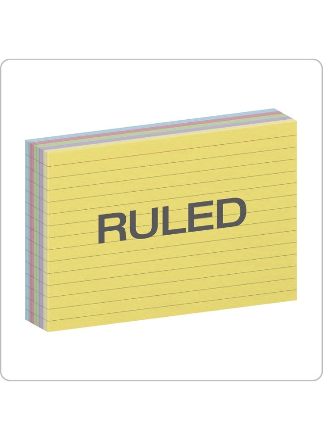Oxford Ruled Color Index Cards, 4" x 6", Assorted Colors, 100 Per Pack (34610) - Image 3