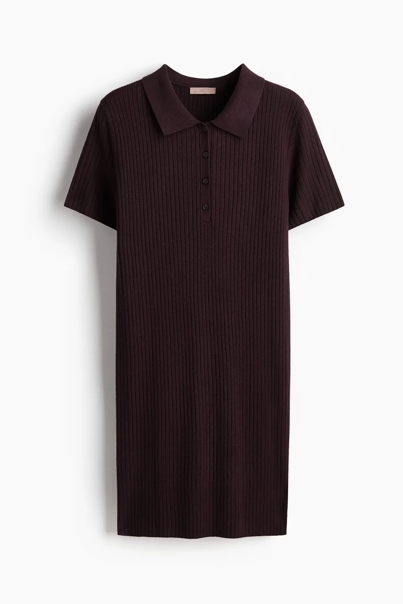 H&M Rib-knit collared dress