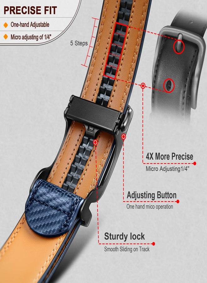 KEMISANT Men's Belt Multipack-Ratchet Belt Adjustable for Gift Men Lightweight 1 3/8"-Nontrimmable(Purplish Blue,42"-48" Waist Adjustable) - Image 4