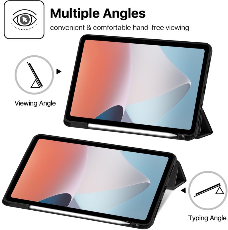 TGK Smart Flexible with Pencil Holder Trifold Back Flip Stand Case Cover for Oppo Pad Air 10.36 inch Tablet (Black) - Image 2