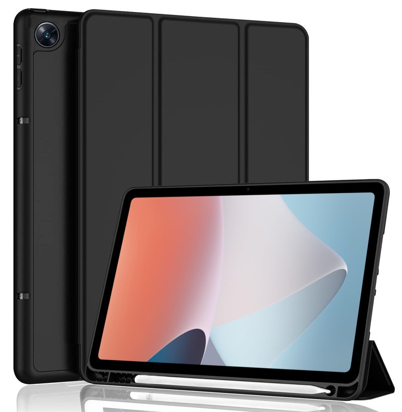 TGK Smart Flexible with Pencil Holder Trifold Back Flip Stand Case Cover for Oppo Pad Air 10.36 inch Tablet (Black) - Image 1
