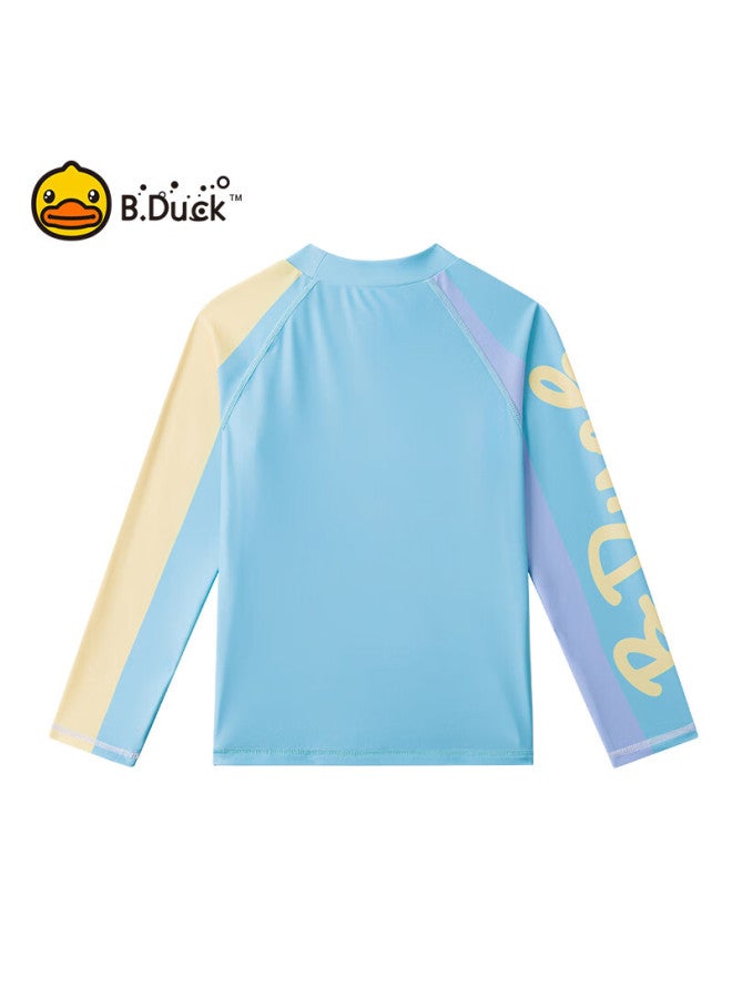B.duck Kids' Two-piece Swimsuit For Boys Cartoon Long Sleeve Diving Suit Mint Blue Green 140 - Image 2