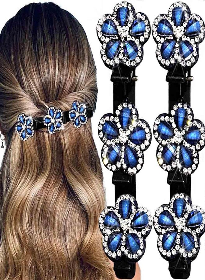 Outyua Braided Hair Clips Sparkling Crystal Stone Braided Hair Clips for Women Rhinestone Duckbill Hairpin 2Pcs - Image 1