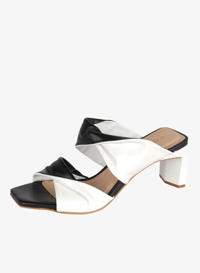 Carrano Multicolour Carrano Ladies Open Mule Duo Twist Thin Heel Leather 341019 Cab0753 for Women | Best Price UAE