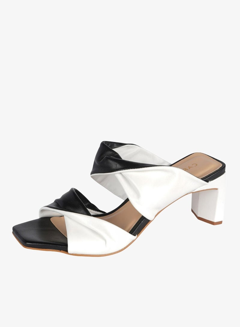 Carrano Ladies Open Mule Duo Twist Thin Heel Leather 341019 Cab0753 - Image 3