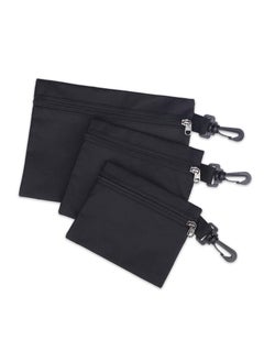 Y&D Canvas Bag, Small Parts Tool Organizer with Carabiner, Zip Mini Multipurpose Storage Organizer, Men's Auto Motorcycle Bag (3 Pack)  - Image 1