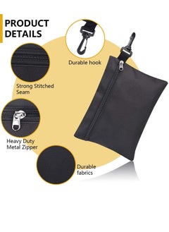 Y&D Canvas Bag, Small Parts Tool Organizer with Carabiner, Zip Mini Multipurpose Storage Organizer, Men's Auto Motorcycle Bag (3 Pack)  - Image 2