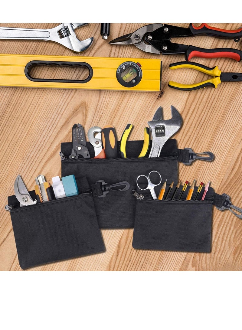 Y&D Canvas Bag, Small Parts Tool Organizer with Carabiner, Zip Mini Multipurpose Storage Organizer, Men's Auto Motorcycle Bag (3 Pack)  - Image 3