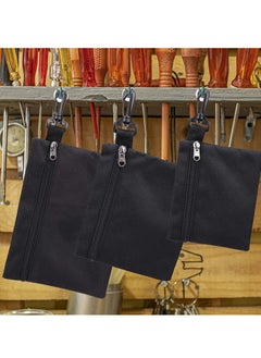 Y&D Canvas Bag, Small Parts Tool Organizer with Carabiner, Zip Mini Multipurpose Storage Organizer, Men's Auto Motorcycle Bag (3 Pack)  - Image 4