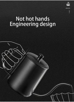 HaveDream Hand-Poured Filter Coffee Pot, Household Teapot, Milk Pot, With Lid For Heat Preservation - Black 350ML  - Image 3
