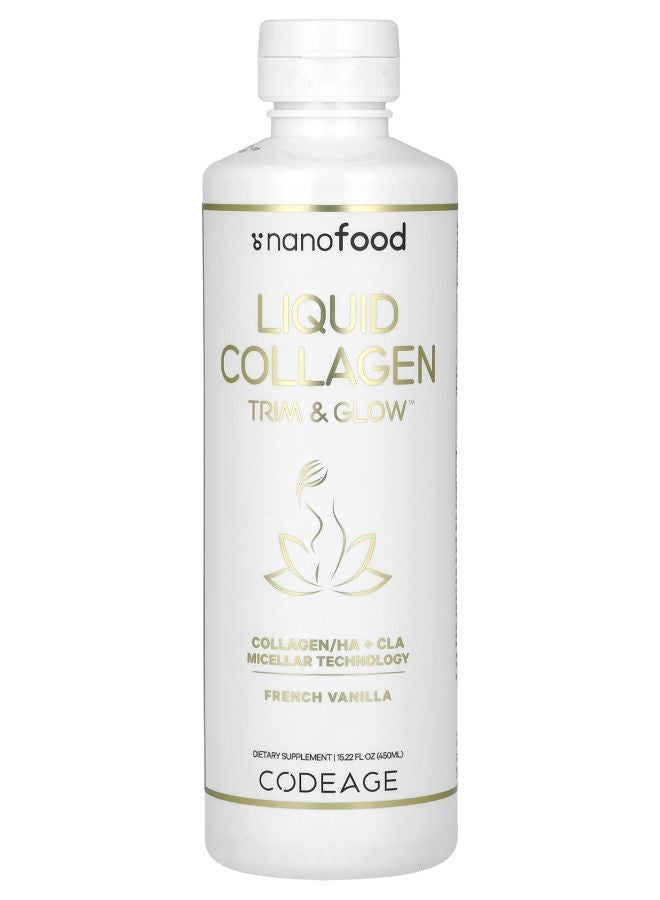 Codeage Nanofood Liquid Collagen Trim & Glow French Vanilla 15.22 fl oz (450 ml)