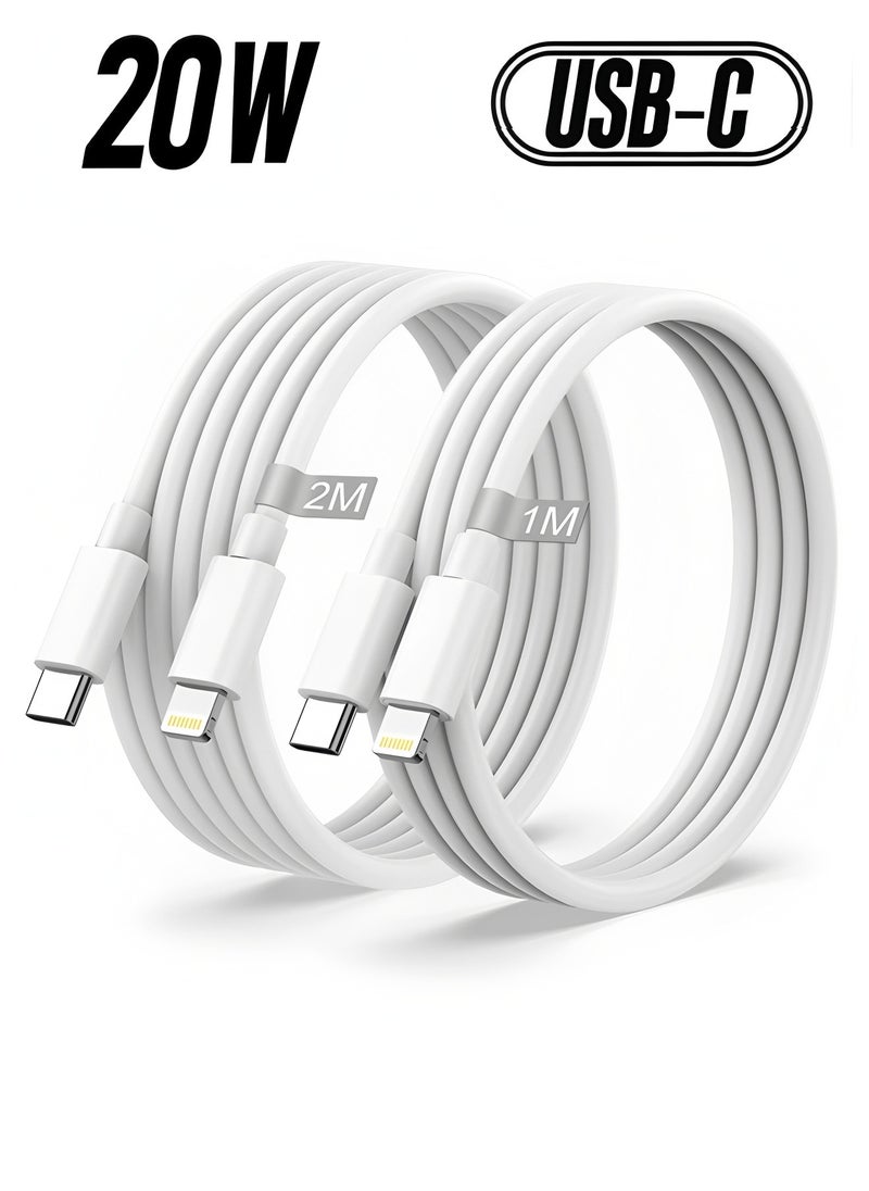 Flyview - IPhone Charger Cable USB C to Lightning 2Pack 1M+2M [MFi certified] Type C Power Delivery fast charging cable for iPhone 14/13/12/11/XS/XR/X/8/iPad - Image 1