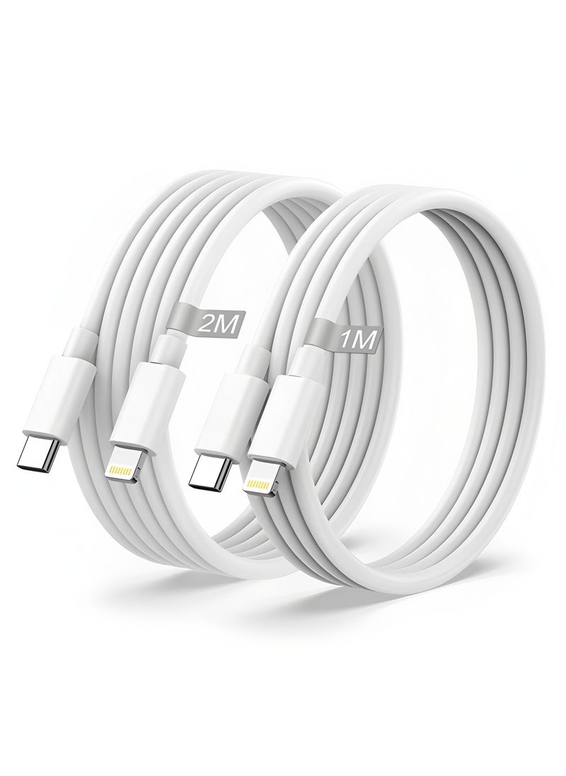 Flyview - IPhone Charger Cable USB C to Lightning 2Pack 1M+2M [MFi certified] Type C Power Delivery fast charging cable for iPhone 14/13/12/11/XS/XR/X/8/iPad - Image 1