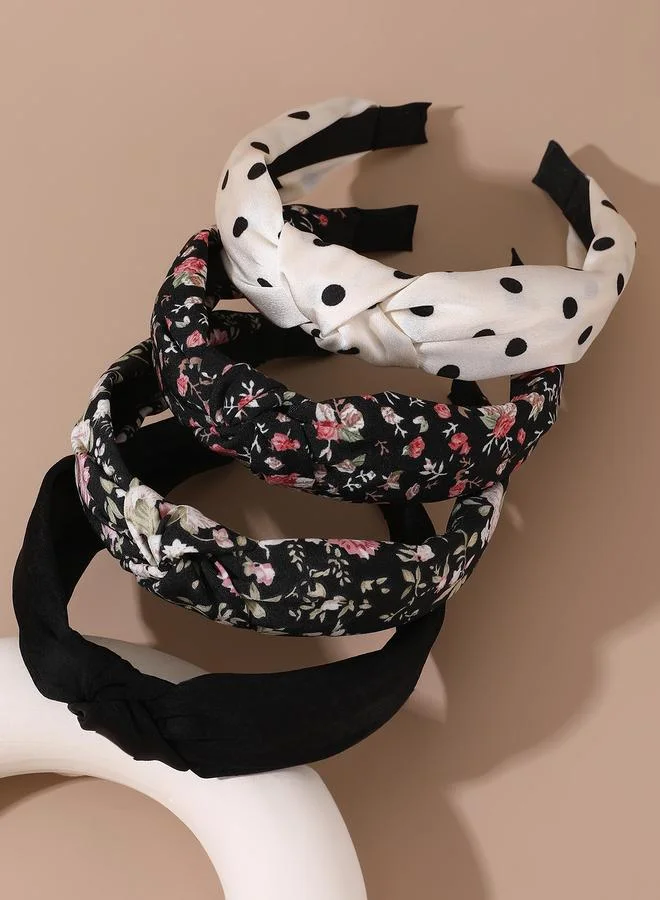 تايك تو Set of 4 - Flower Print Knot Headband