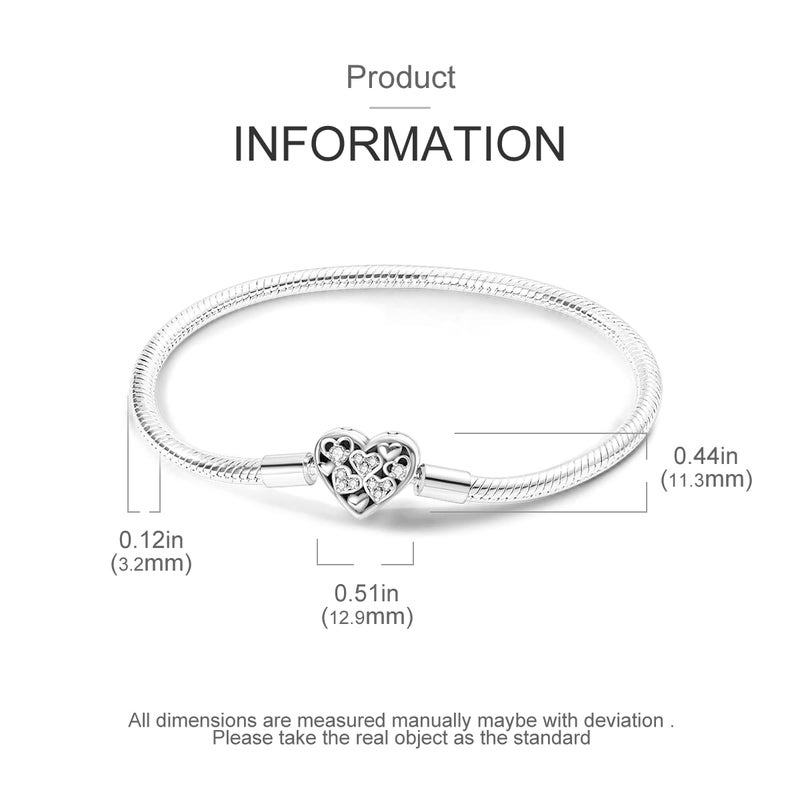 Parmuz 925 Sterling Silver Charm Bracelet for Woman Snake Chain Bracelet Star Moon Butterfly Cute Iconic Moments European Bracelet Jewelry Gift for Woman - Image 4