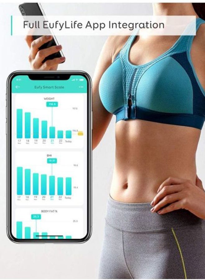 eufy Smart Digital Bathroom Scale Blue/Black/Silver 11.02x11.02x0.91inch - Image 2