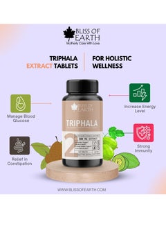 BLISS OF EARTH Triphala Extract Tablets 500mg For Daily Detoxifying Cleansing Great for Digestive Health 60 Tablets  - Image 2