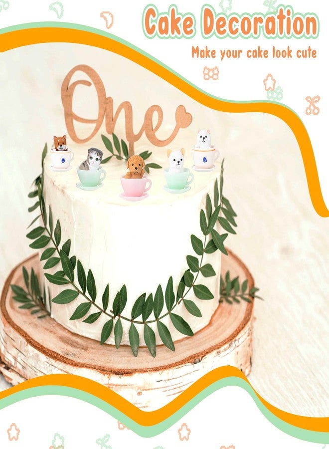 Sratte 24 Pcs Cat Dog Figurines Playset Miniature Resin Puppy Kitten Figures Cute Teacup Dog Cat Cake Topper Realistic DIY Mini Animals Coffeecup Pets for Birthday Gift Micro Landscape Craft Ornament - Image 3
