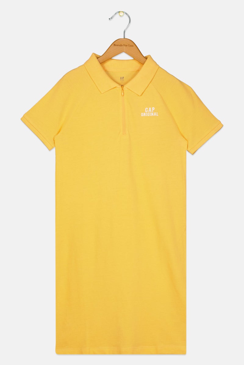 GAP Kids Girl Brand Logo Shirt  Dress, Light Orange - Image 1