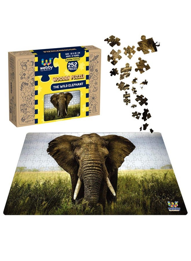 Webby Webby The Wild Elephant Wooden Jigsaw Puzzle, 252 Pieces  - Image 1