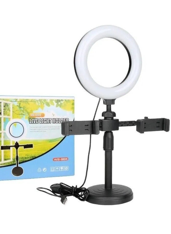 "Professional Live Light Holder Stand with Adjustable Height and 360° Rotation, Perfect for Live Streaming, Video Recording, and Photography"