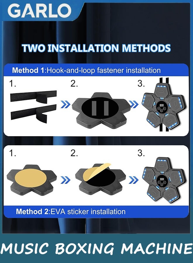 Garlo Music Boxing Machine,Smart Bluetooth Wall Music Boxing Machine for Adults Kids,Punching Machine with Boxing Gloves,Boxing Target Punching Trainer Equipment for Home,Gym - Image 5