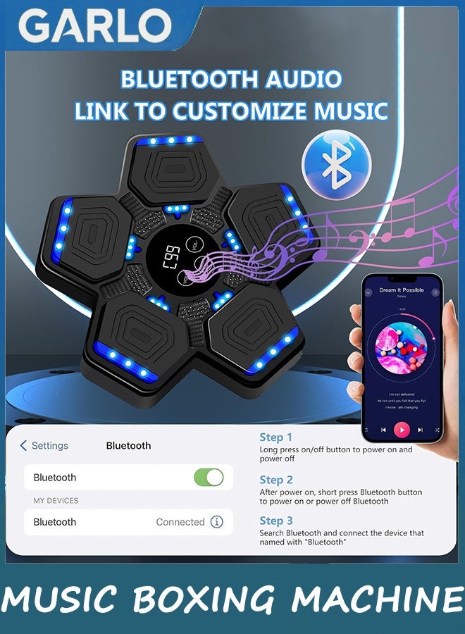 Garlo Music Boxing Machine,Smart Bluetooth Wall Music Boxing Machine for Adults Kids,Punching Machine with Boxing Gloves,Boxing Target Punching Trainer Equipment for Home,Gym - Image 4
