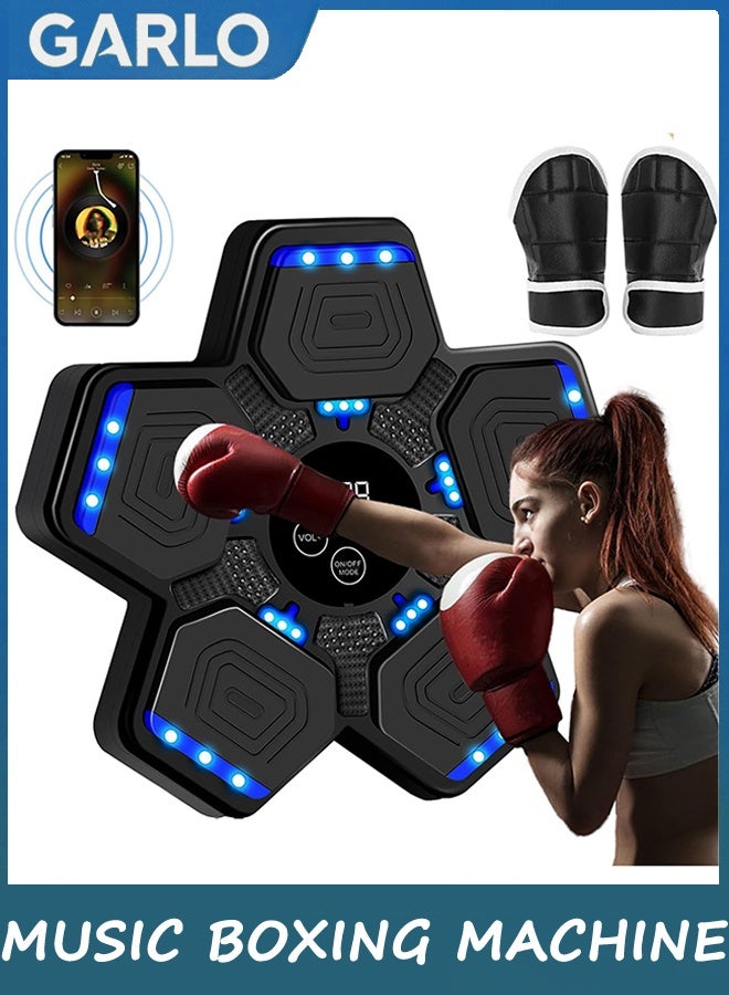 Garlo Music Boxing Machine,Smart Bluetooth Wall Music Boxing Machine for Adults Kids,Punching Machine with Boxing Gloves,Boxing Target Punching Trainer Equipment for Home,Gym - Image 1