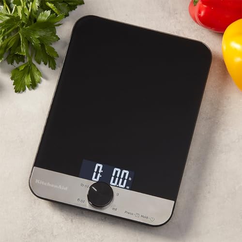 KitchenAid Premium Tempered Glass Top Digital Kitchen Food Weighing Scale | Dry & Liquid Backlit Measuring Scale for Cooking, Baking, Meal Prep and Healthy Diet - Image 3