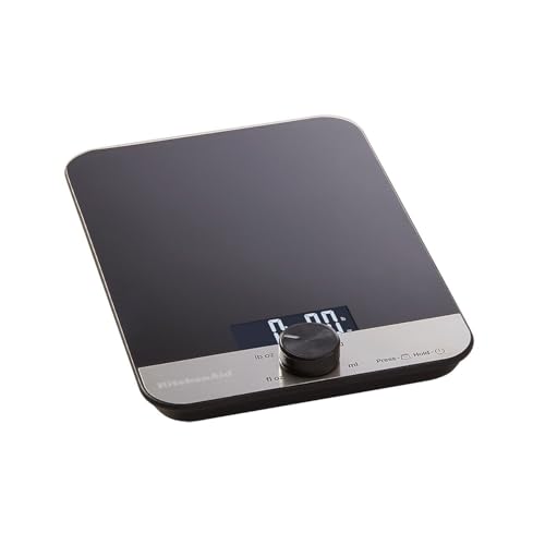 KitchenAid Premium Tempered Glass Top Digital Kitchen Food Weighing Scale | Dry & Liquid Backlit Measuring Scale for Cooking, Baking, Meal Prep and Healthy Diet - Image 1