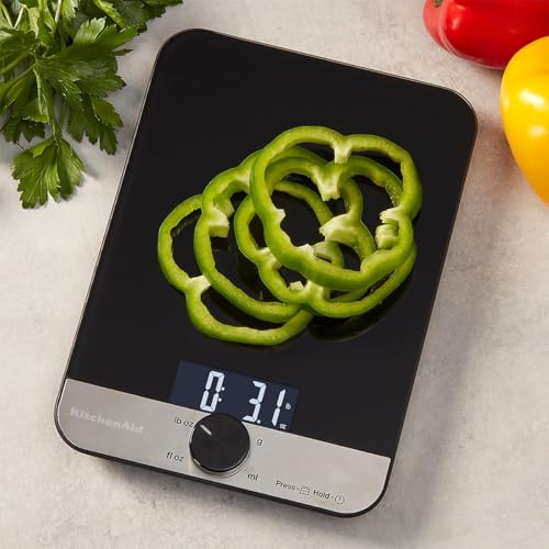 KitchenAid Premium Tempered Glass Top Digital Kitchen Food Weighing Scale | Dry & Liquid Backlit Measuring Scale for Cooking, Baking, Meal Prep and Healthy Diet - Image 4