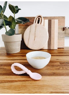 Itzy Ritzy Itzy Ritzy Silicone Spoon & Fork Set; Baby Utensils Featuring a Baby Fork and Spoon with Looped, Braided Handles - Made of 100% Food Grade Silicone & BPA-Free - Ages 6 Months and Up (Pink)  - Image 5