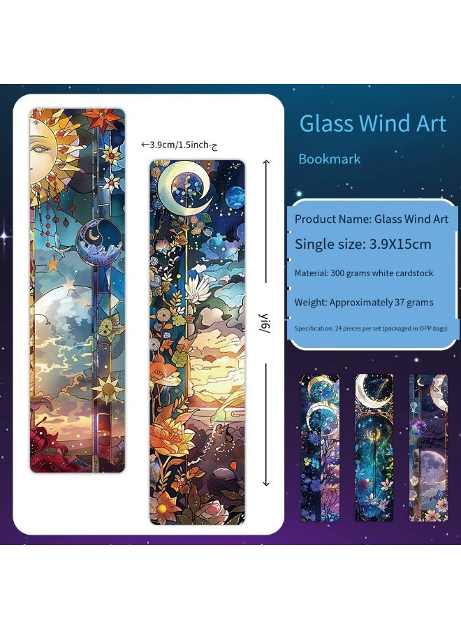 24 colored glass art paper bookmarks - Image 3