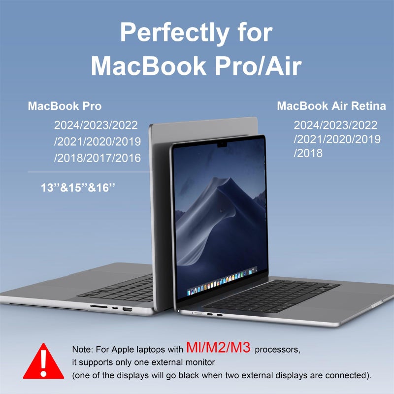 Mokin Docking Station for MacBook Pro Air,USB C Docking Station Dual Monitor,Dual HDMI Adapter Hub for Mac MacBook Pro with 2 HDMI(4K @60Hz), 3 USB3.0,SD TF Card Reader and 100W PD USB C Port - Image 2