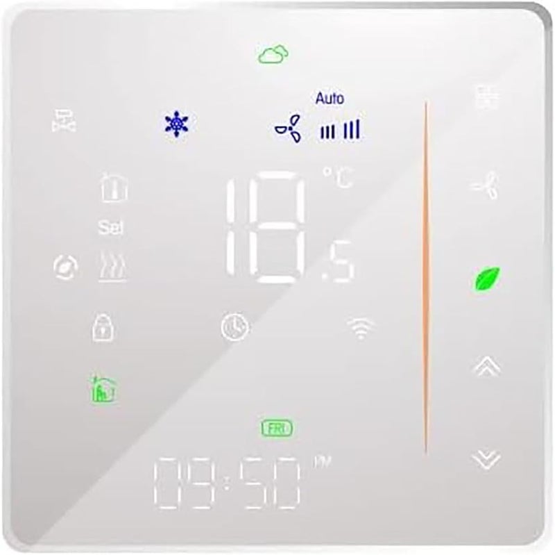 Goreem Two Pipe Wifi Voice Intelligent Room Thermostat Digital Programmable Temperature Controller for Air Conditioner (BAC-006- AW, White) - Image 1