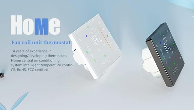 Goreem Two Pipe Wifi Voice Intelligent Room Thermostat Digital Programmable Temperature Controller for Air Conditioner (BAC-006- AW, White) - Image 3