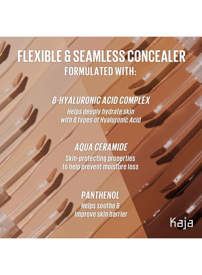 KAJA Liquid Concealer - Don't Settle 04 Waffles | with Aqua Ceramide, Hydrating, Buildable, Lightweight, Seamless Coverage, Dark Circles Cover Up, Under Eye, Dark Spot Corrector Makeup, 0.21 Oz - Image 4