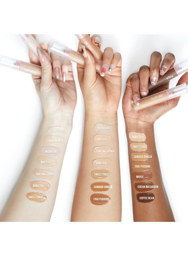 KAJA Liquid Concealer - Don't Settle 04 Waffles | with Aqua Ceramide, Hydrating, Buildable, Lightweight, Seamless Coverage, Dark Circles Cover Up, Under Eye, Dark Spot Corrector Makeup, 0.21 Oz - Image 5