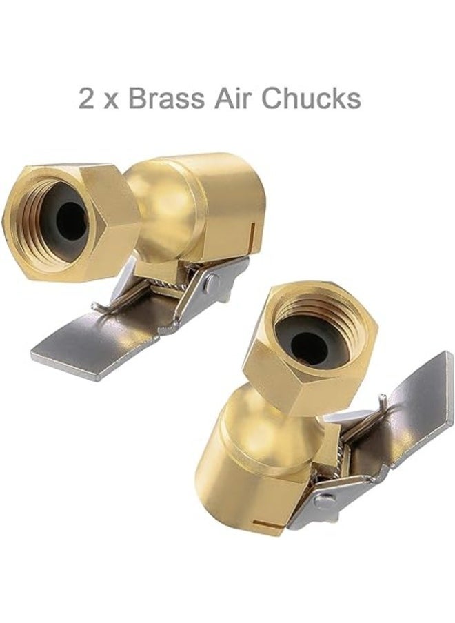Generic - AstroAI Air Chuck, Heavy Duty Closed Flow Lock On Tire Chuck with Clip for Inflator Gauge Compressor Accessories, Yellow - Image 1