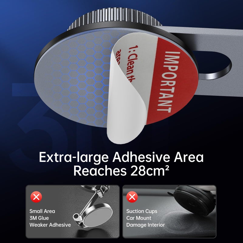 SYNCWIRE Fits MagSafe Car Mount for Universal Dashboard,Tesla Screen, Magnetic Phone Holder for Car, Foldable Aluminum Alloy Arm,Super Stable Car Mount for iPhone 17 Pro Max 16 15 14 13 12&All Phones - Image 2