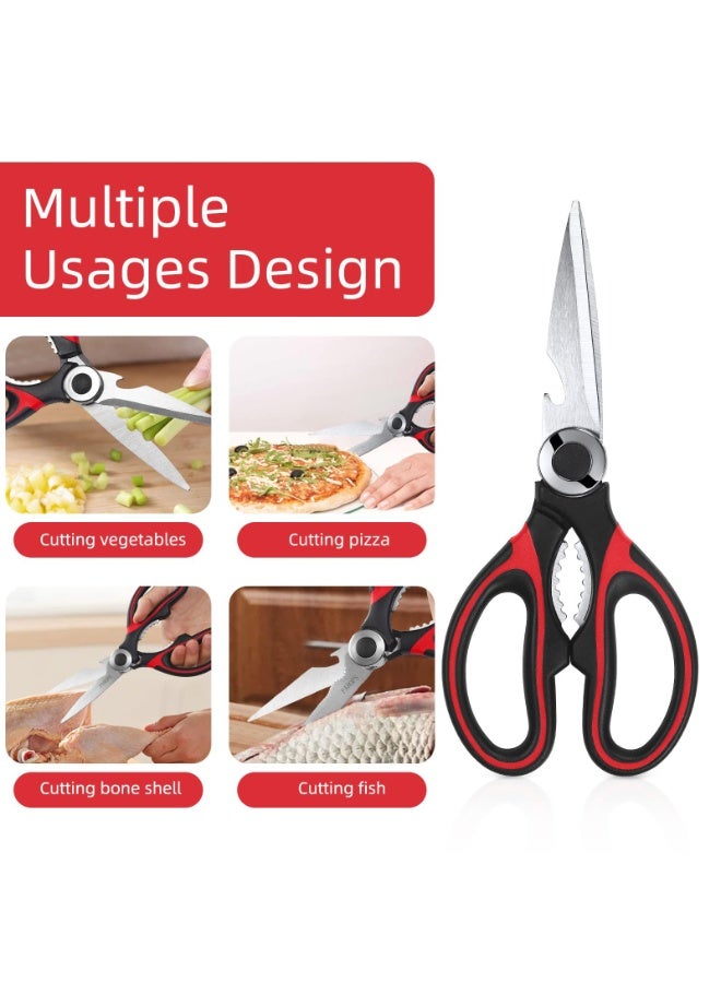 عربست مقص مطبخ، عبوة من قطعتين من مقصات المطبخ شديدة التحمل، مقص لحوم آمن للاستخدام في غسالة الأطباق، مقص مطبخ عالمي للدجاج/الدواجن/الأسماك/اللحوم - Image 5