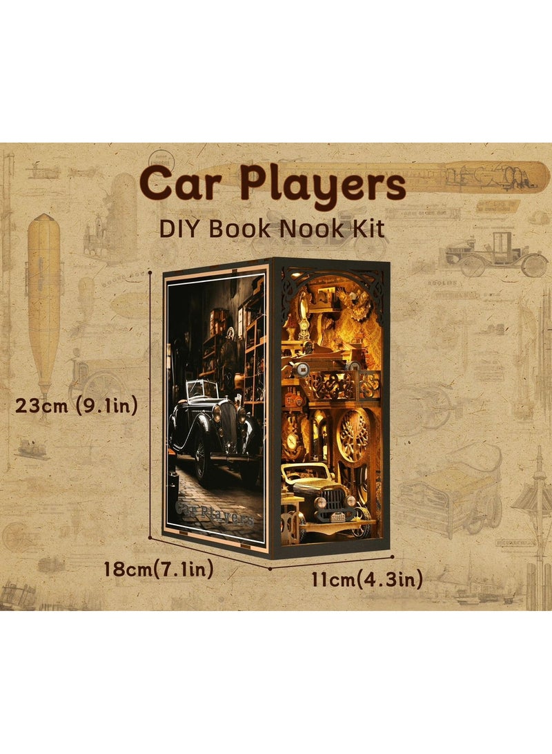Car Museum DIY Bookend Cottage, Handmade Mini Car Models, Micro - sized House Assembly Building Block Toys, Ideal Gift, DIY Book nook Kit  - Image 2