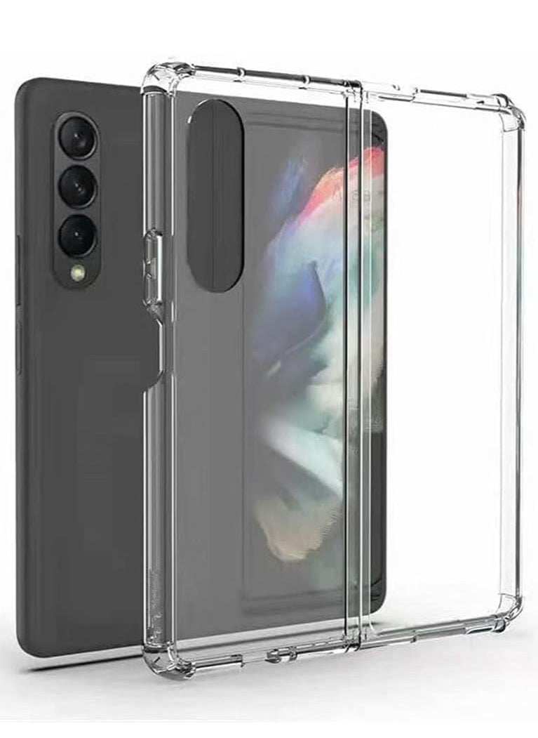MIGOFAST Samsung Galaxy Z Fold 3 Clear Case Hard PC Back & Soft TPU Transparent Bumper Protective Cover Shockproof Scratch Resistant Case for Samsung Galaxy Z Fold3 5G  - Image 1
