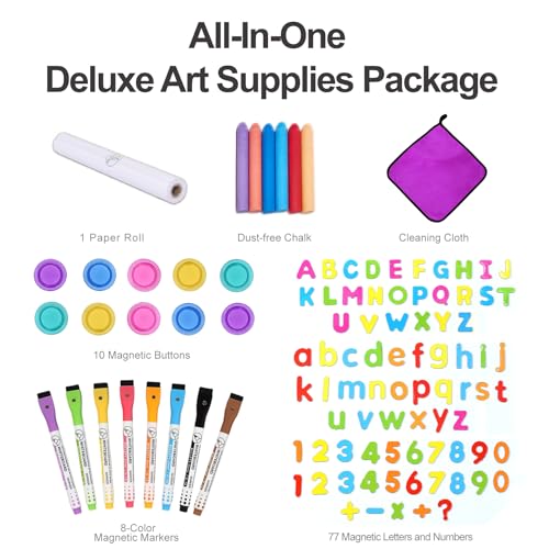 KRAND House Design DoubleSided Magnetic Drawing Board wDetachable Roller for Kids Extra Large Art Easel for Toddlers Boys and Girls Gift Wall Mountable - Image 5