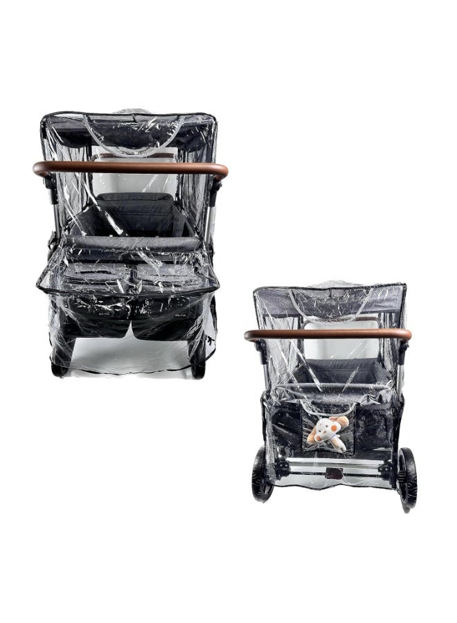 Ezkindheit Big Size Rain Cover for Stroller, Mosquito Net for Trolley Cart, 2in1 Big Cover with Window for Picnic Camping Wagon Stroller Waterproof Windproof Accessories (Cart Not Included) - Image 3