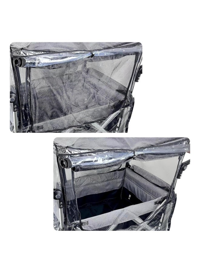 Ezkindheit Big Size Rain Cover for Stroller, Mosquito Net for Trolley Cart, 2in1 Big Cover with Window for Picnic Camping Wagon Stroller Waterproof Windproof Accessories (Cart Not Included) - Image 4