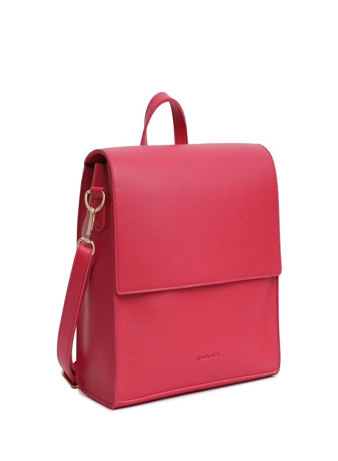 Fastrack College Satchel Bag for Women | Stylish Bag for Girls, Ladies, Women | Everyday Satchel for College, Work Made of Faux Leather (Pink Flash) - Image 2